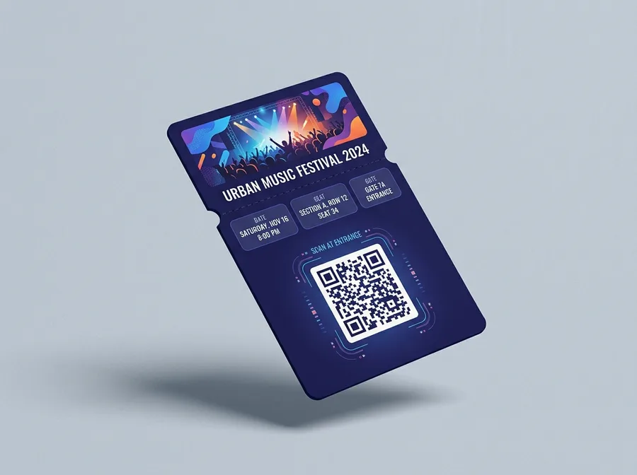 Event tickets pass mockup